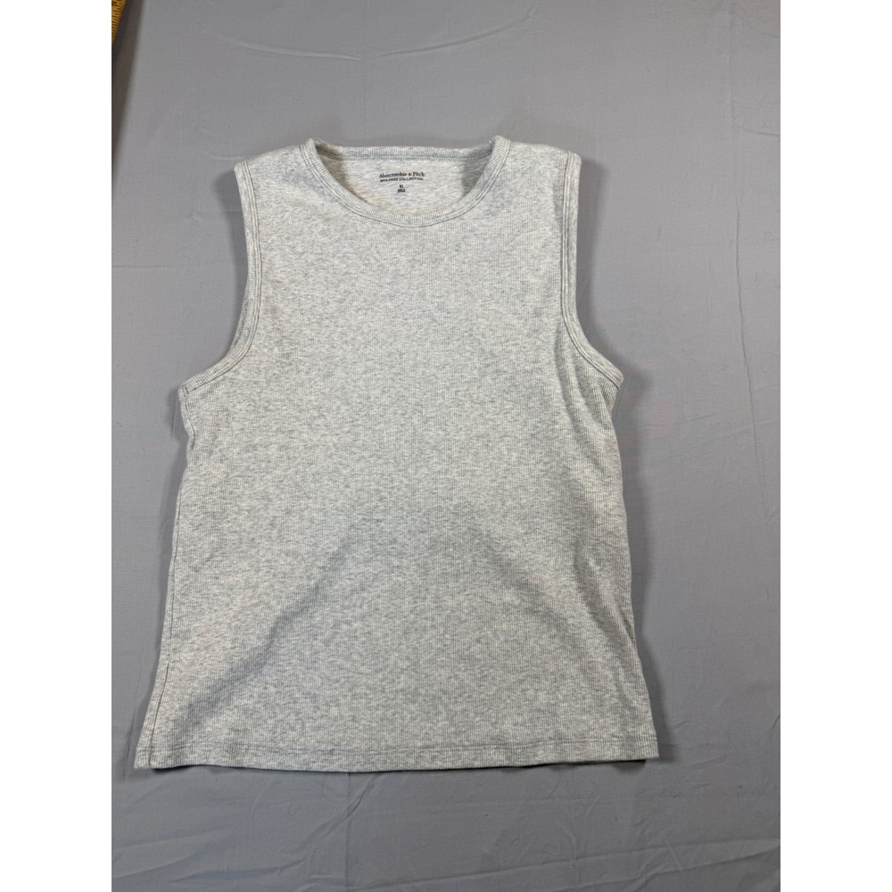 Abercrombie & Fitch Bra-Free Collection Ribbed Tank Top Grey XL Sleeveless Tee